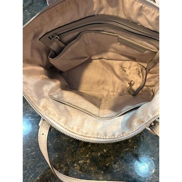 Michael Kors Women's Gray Leather Shoulder Bag Dual Handles - Picture 10 of 12